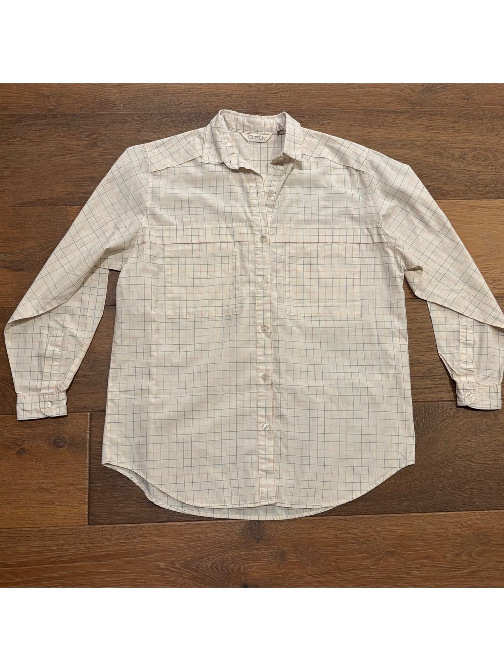 Vintage 80s Cassidy Women's Button Up Plaid Long Sleeve Shirt, Size Medium